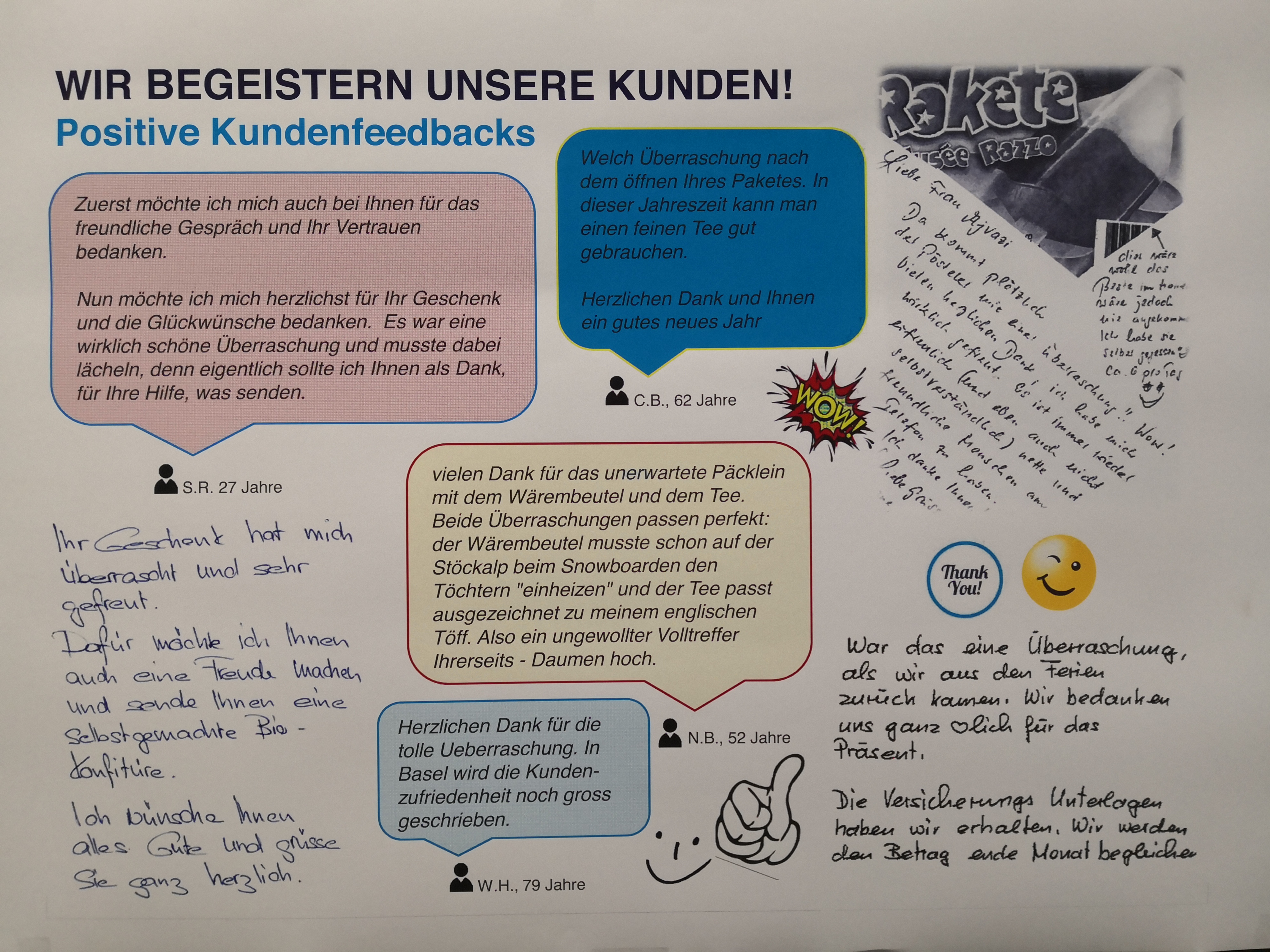 Kundenfeedback Eine Tafel mit Kundenfeedback